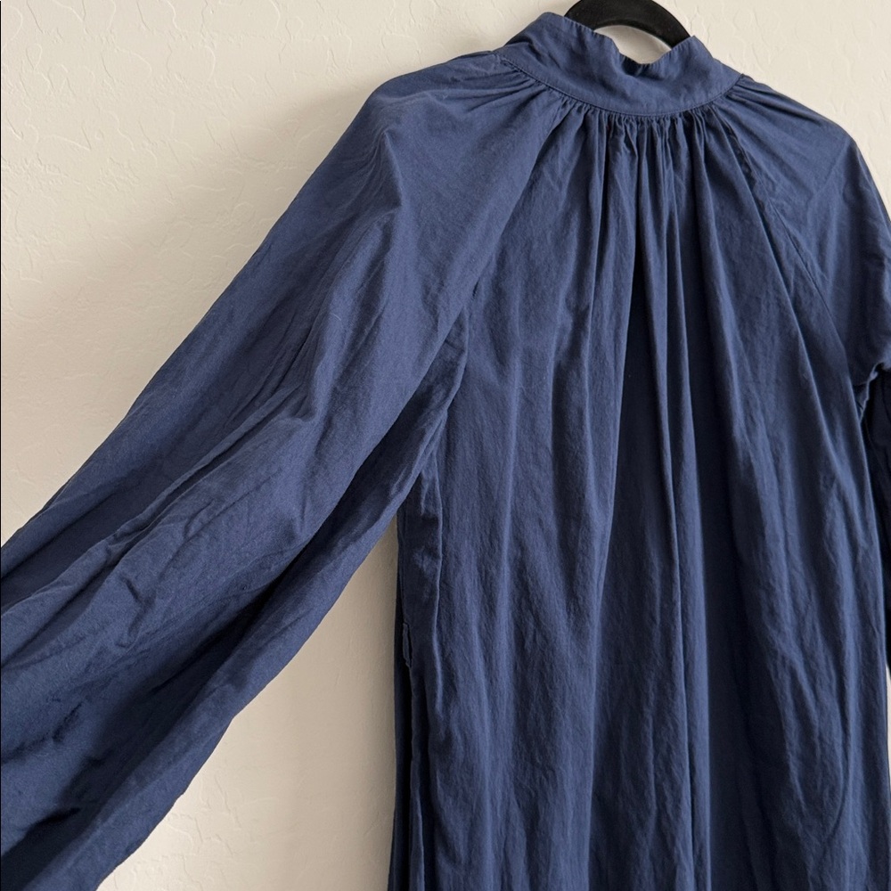 xirena mandarin collar V neck tunic dress navy Sz XS - Picture 9 of 11